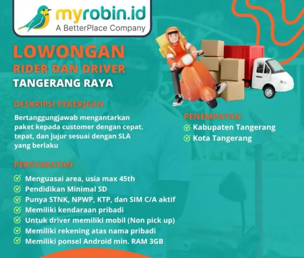 Lowong kurir motor sim c aktif