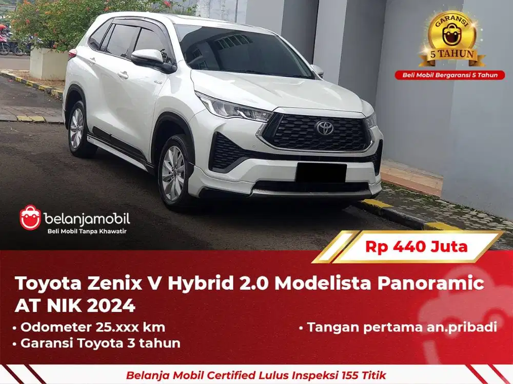 [ GARANSI 5TH ] Toyota Zenix V Hybrid 2.0 Modelista AT 2024/2025
