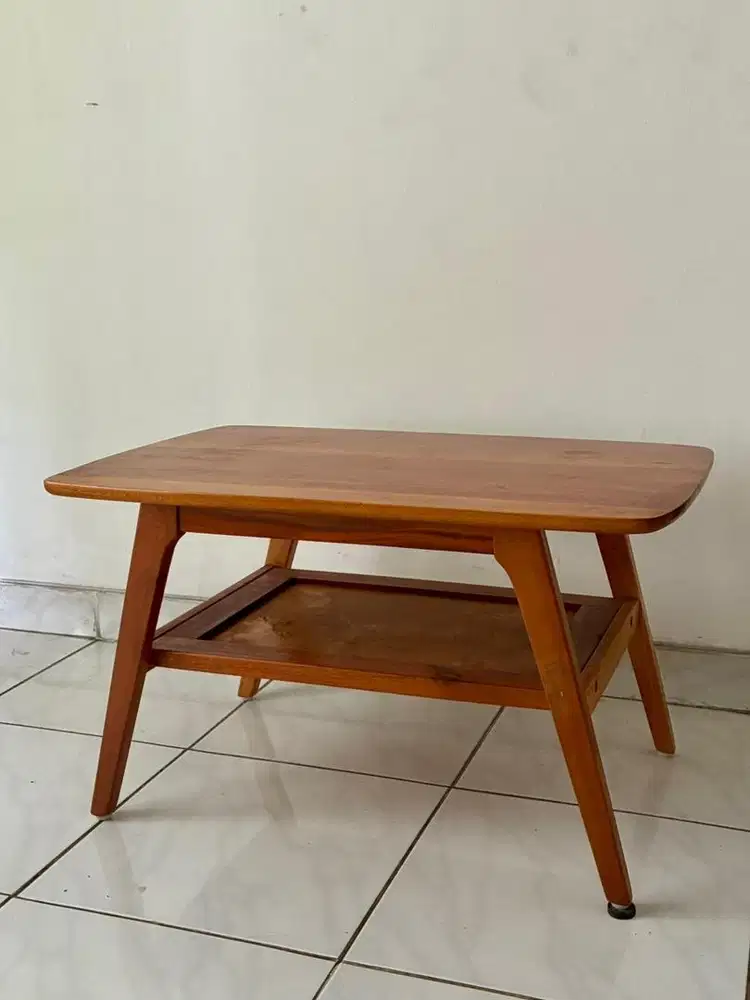 Coffee table meja kayu ruang tamu minimalis kopi mahoni bukan jati