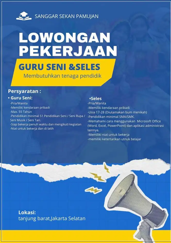 Loker Guru seni dan Seles