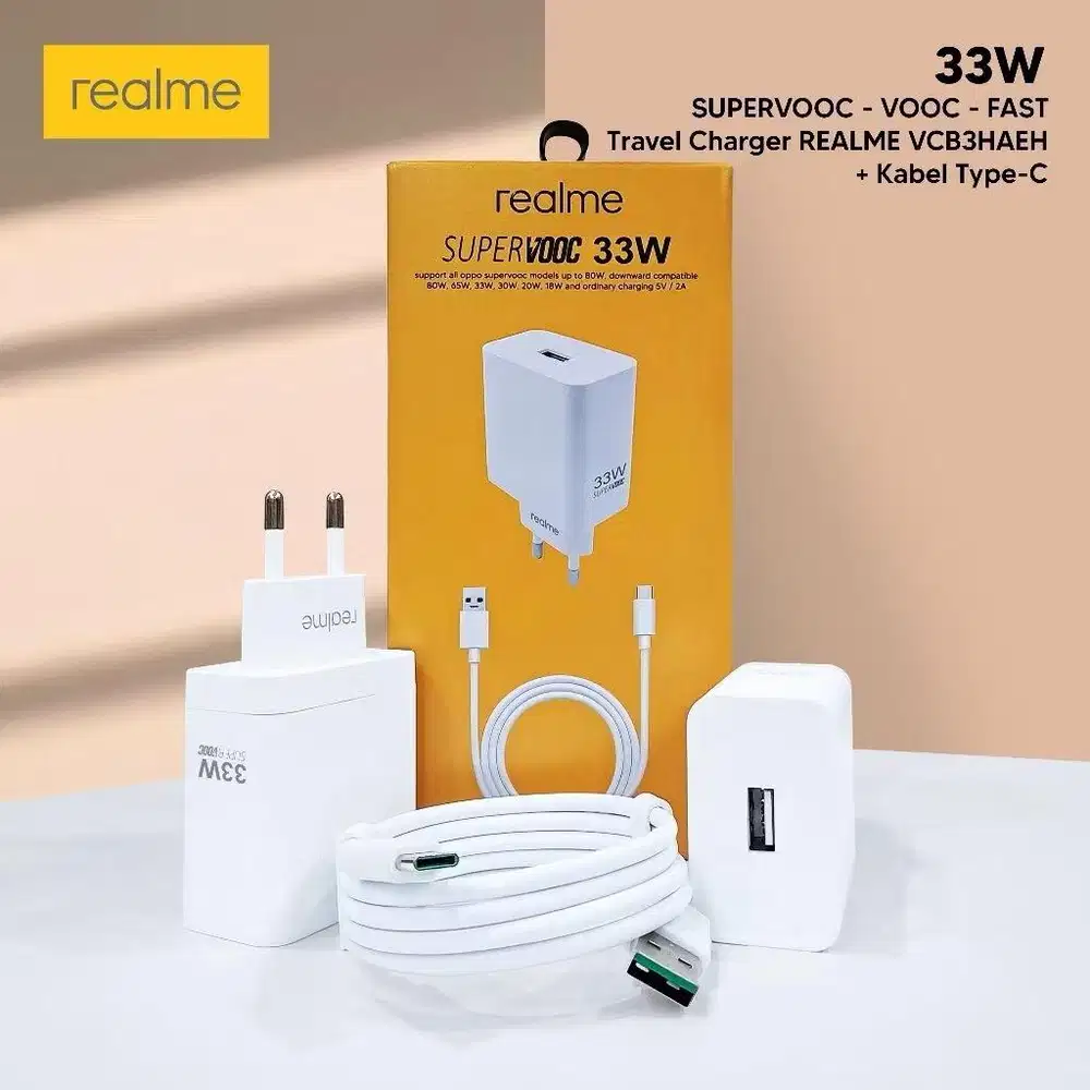 TC Charger Realme Supervooc Fast Charging Ori 33 W +kabel data Type C