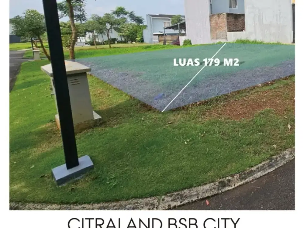 Kavling murah luas 179m2 serena hills citraland bsb