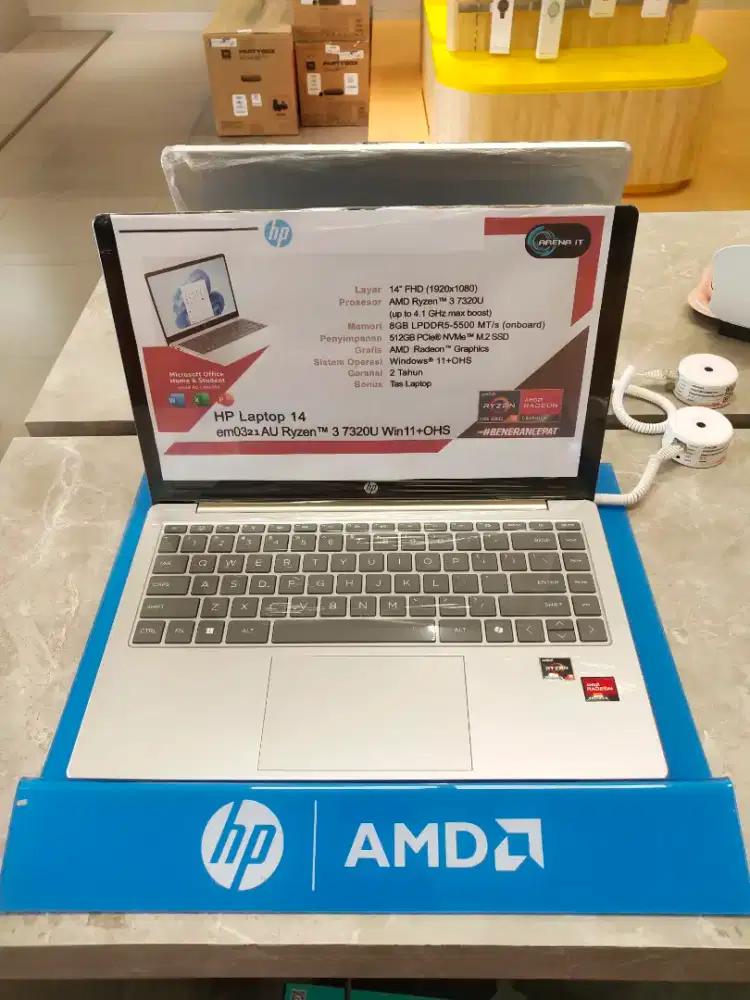 Laptop HP 14 EM0321AU Ryzen 3, Bisa cicilan pakai Homecredit