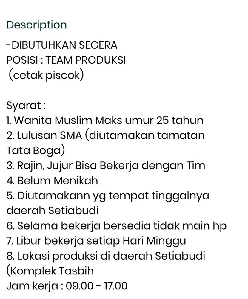 TIM PRODUKSI PISCOK
