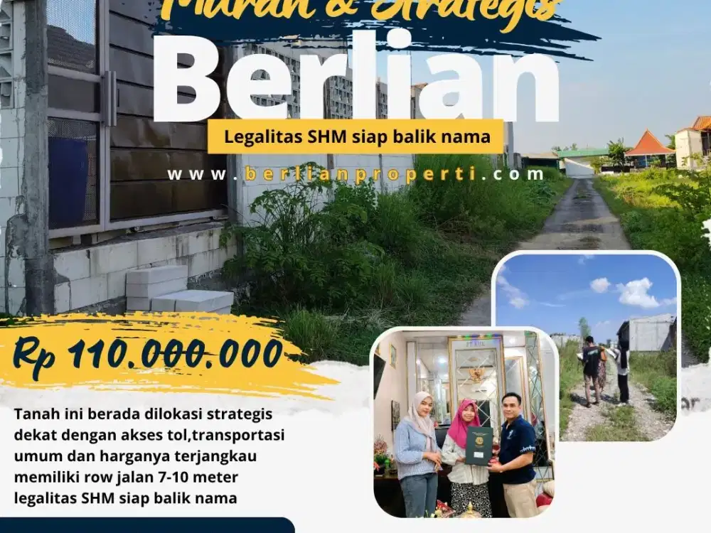 jual tanah kavling murah sudah SHM di gedangan sidoarjo