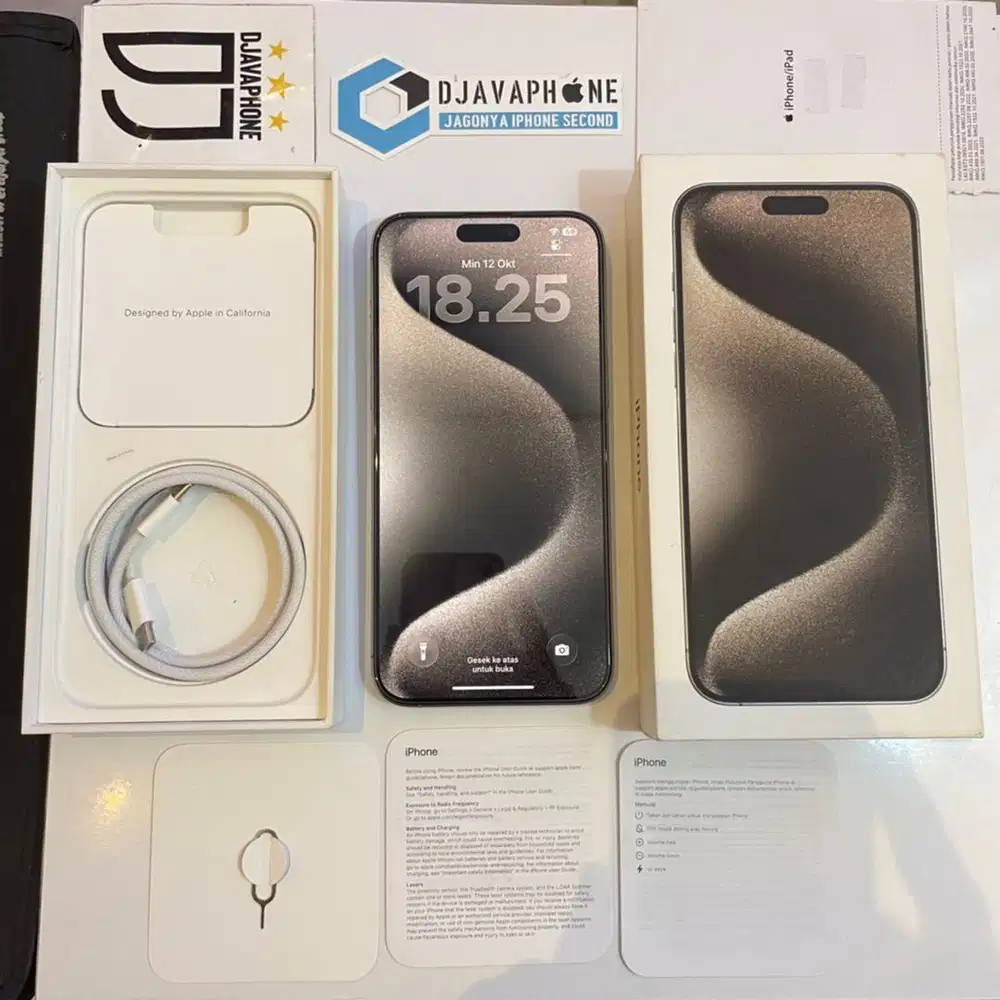 iPhone 15 Pro Max Natural Titanium 256GB BH 93% Ex iBox Resmi