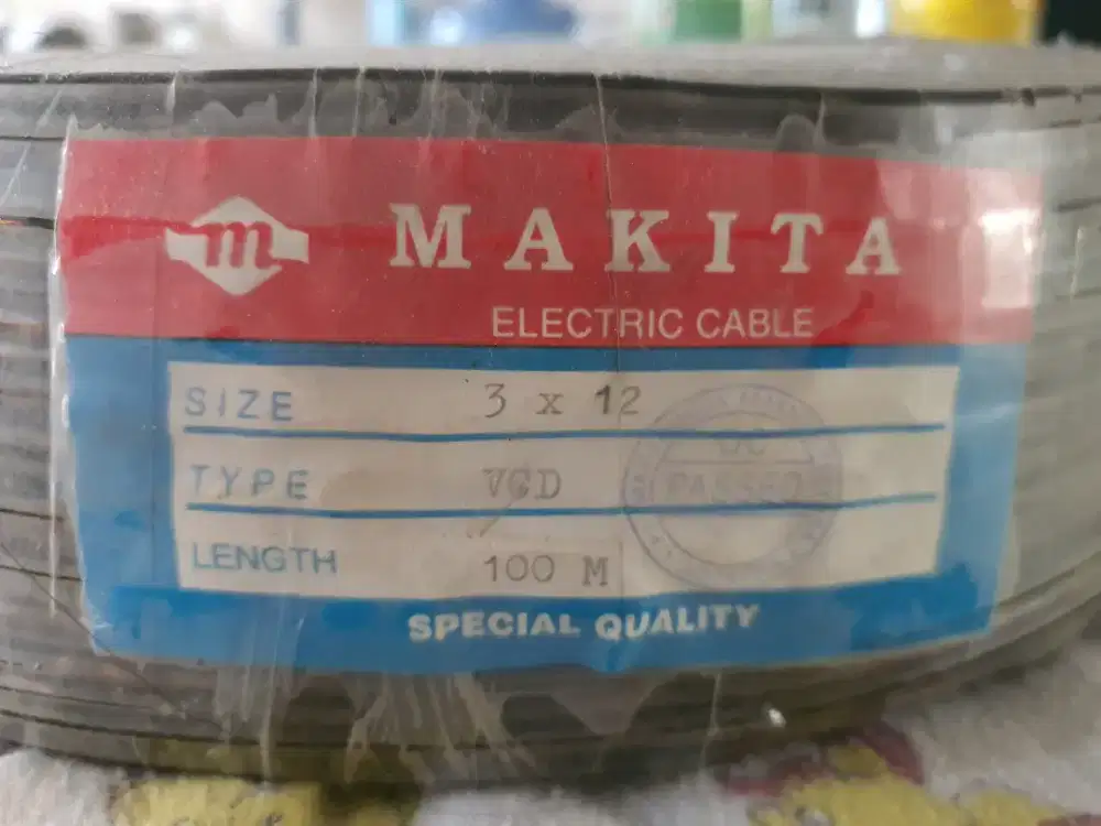 Makita Electric cable 3x12 | 100 M | tembaga | kabel RCA 3 Ways.