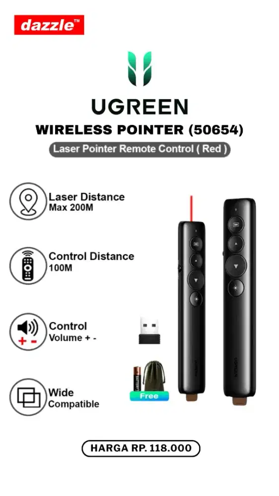 UGREEN WIRELESS LASER POINTER (50654)