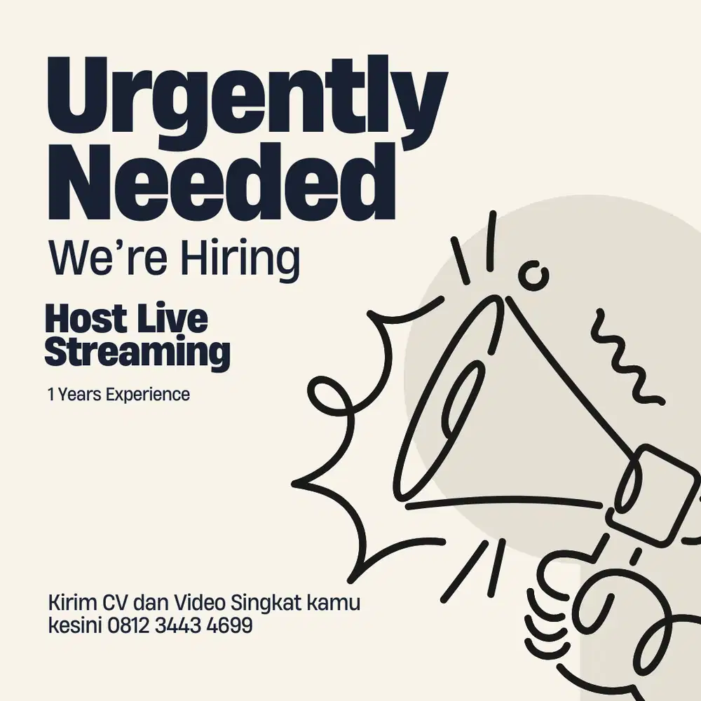 Dibutuhkan Segera Host Live Streaming fulltime