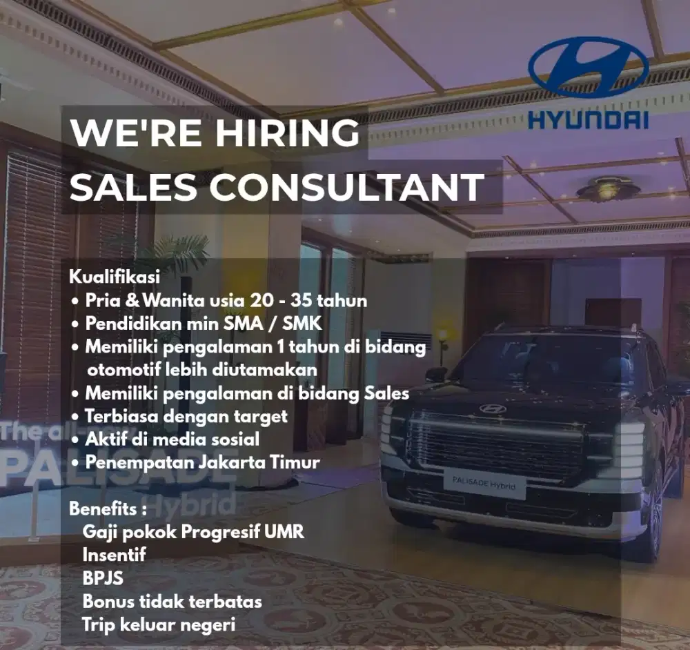 Sales Consultant Dealer Mobil Hyundai