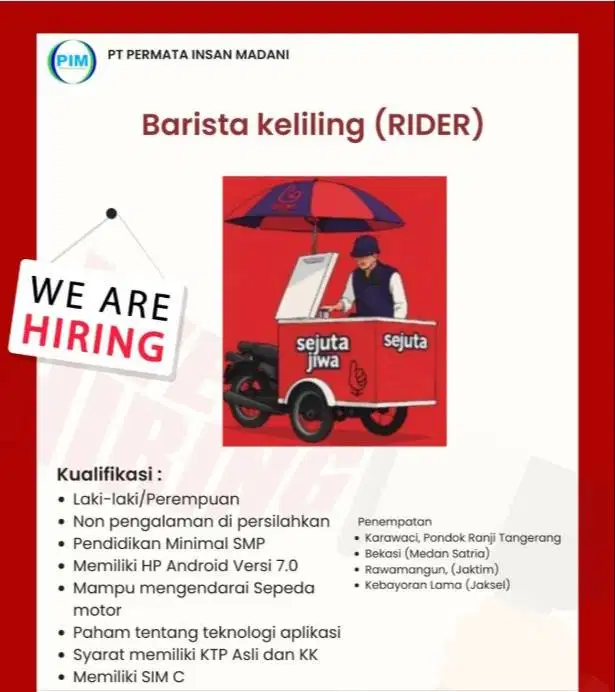 LOWONGAN KERJA BARISTA KELILING