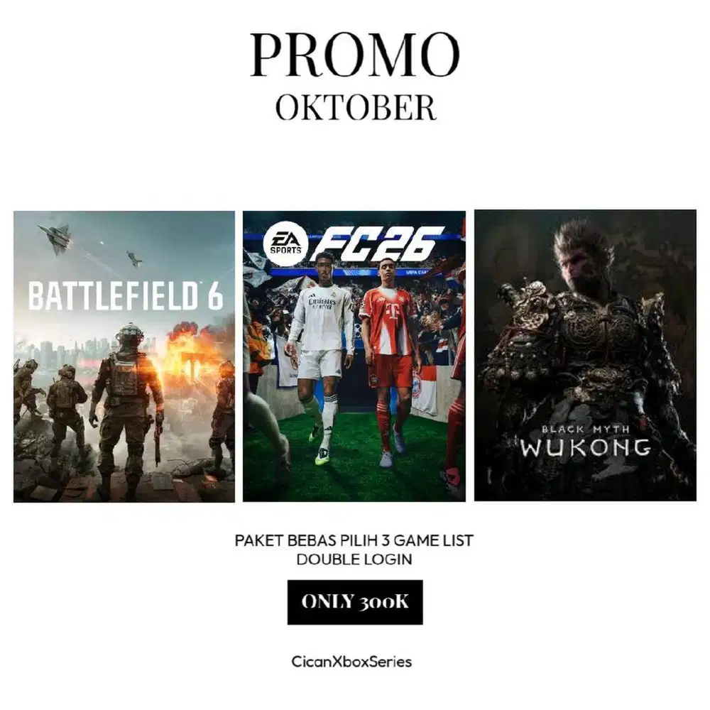 Paket Game Digital Xbox Series Bebas Pilih 3 Game List