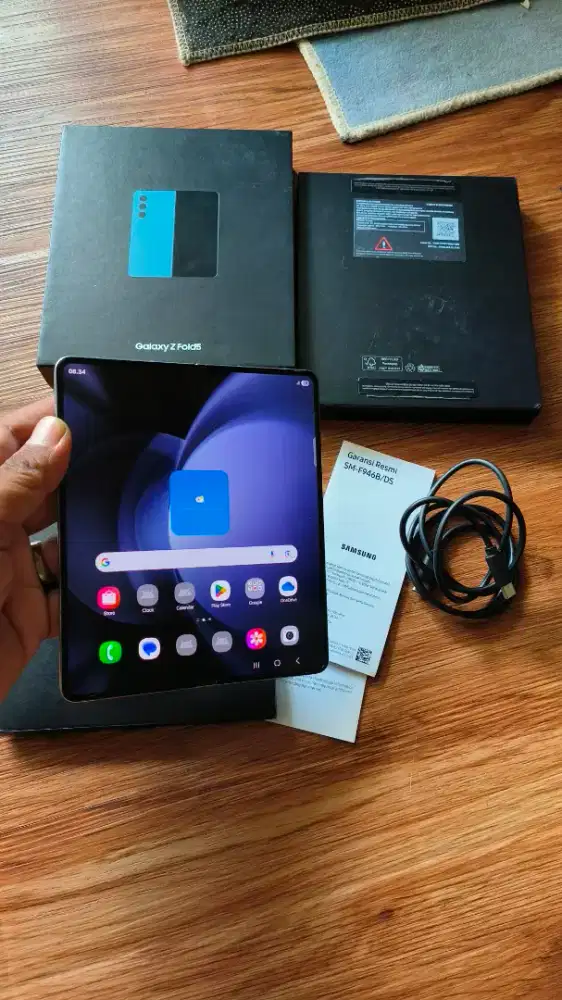 Samsung Z-Fold 5 512gb icy blue sein, fullset mulus bisa tt hp lain