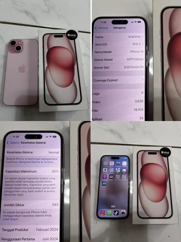 Iphone 15 128 pink resmi