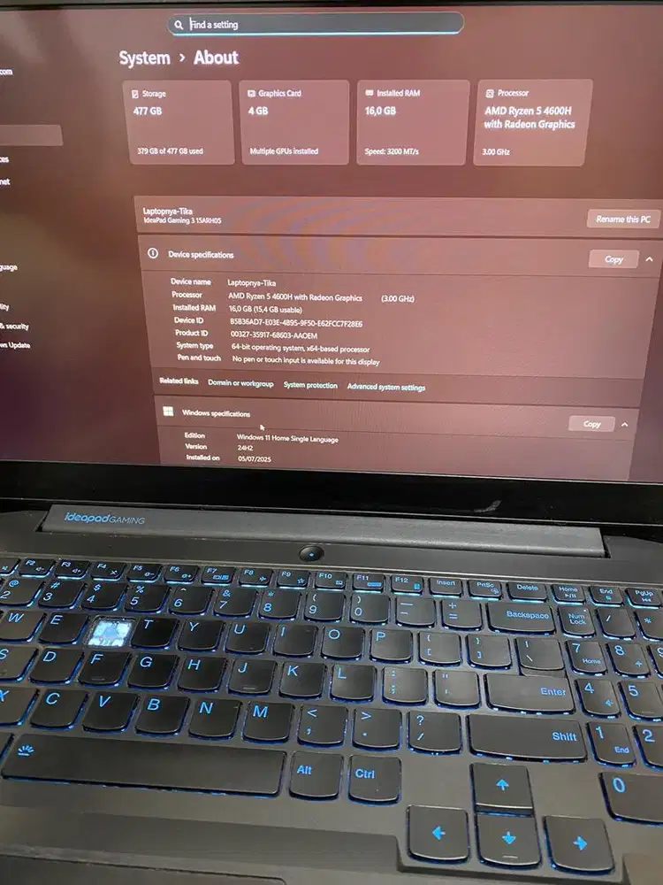Laptop Lenovo ideapad gaming