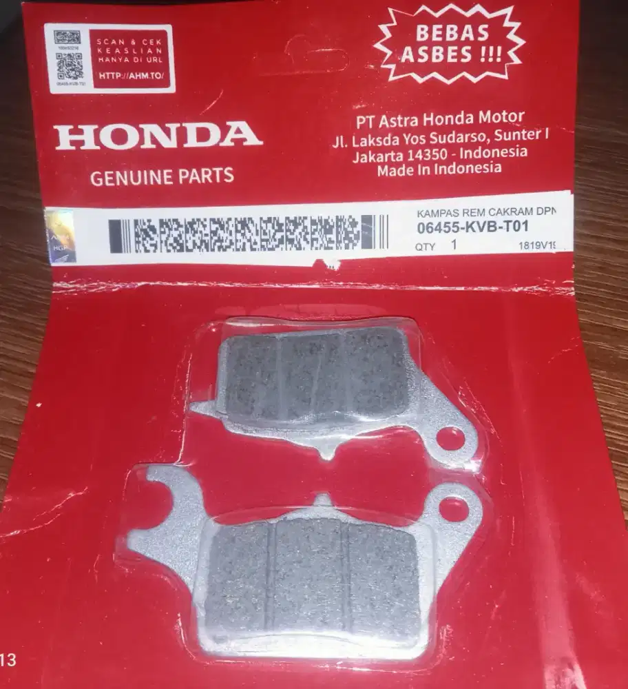 Kampas rem depan honda