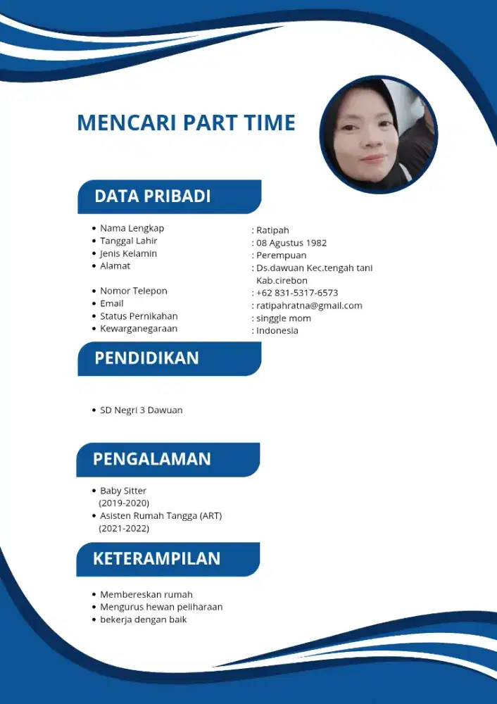 Membutuhkan Pekerjaan paruh waktu