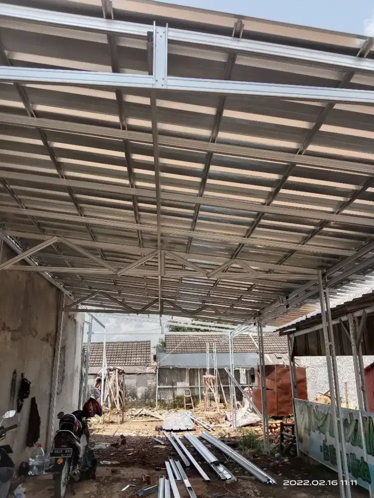 Kanopi baja ringan atap sepandek polos