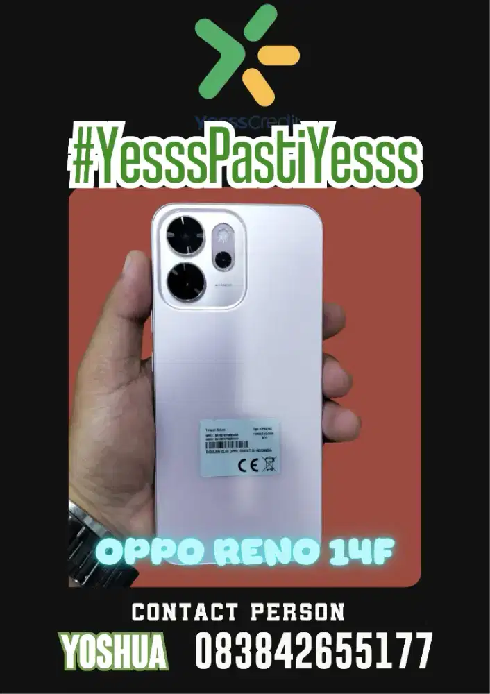 Jual Cash ato Kredit Oppo Reno 14F. Tanpa DP dan Promo bunga 0