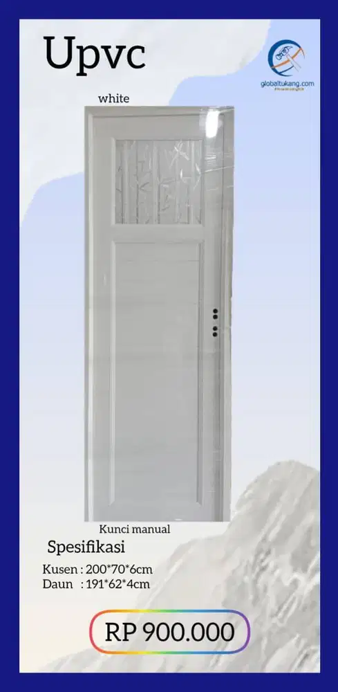 Jual Pintu kamar mandi berbahan UPVC awet tahunan kota Padang