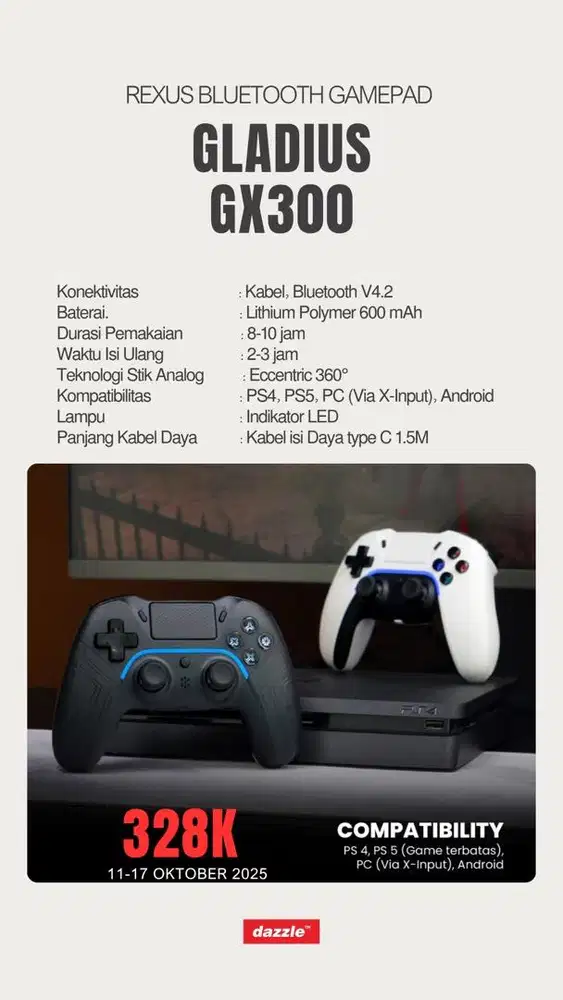 Rexus Bluetooth Gamepad Gladius GX300