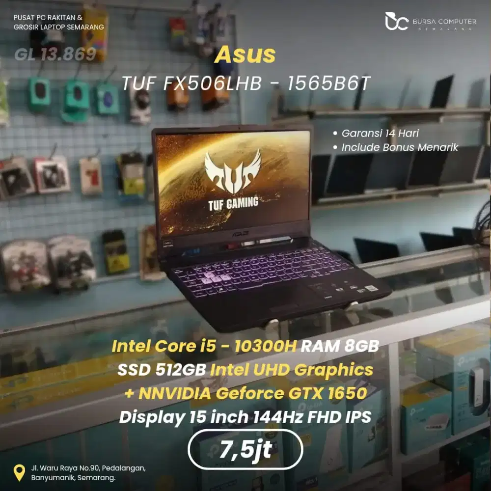 ASUS TUF FX506LHB-1565B6T | Core i5 10300H 8GB 512GB GTX1650