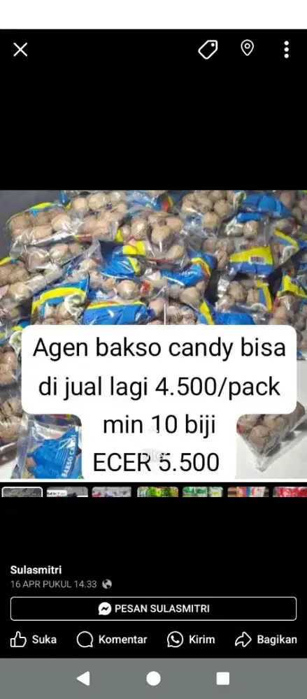 Di cari reseller jualan bakso candy dan cilik