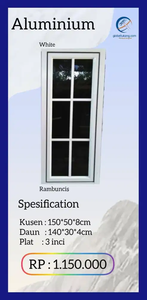 Jual Jendela rumah aestetic berbahan aluminium kota Padang