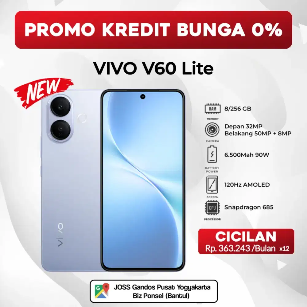 VIVO V60 LITE 8/256GB | KREDIT HP JOGJA BANTUL TANPA DP