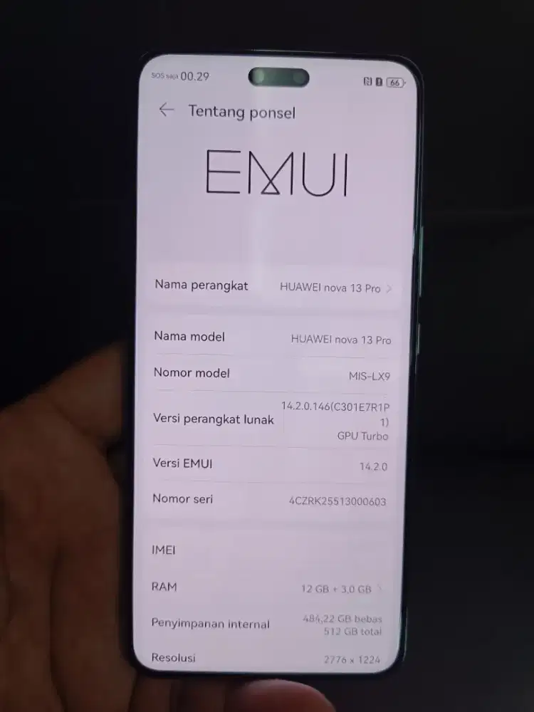 HUAWEI NOVA 13 PRO 12/512 SECOND RESMI