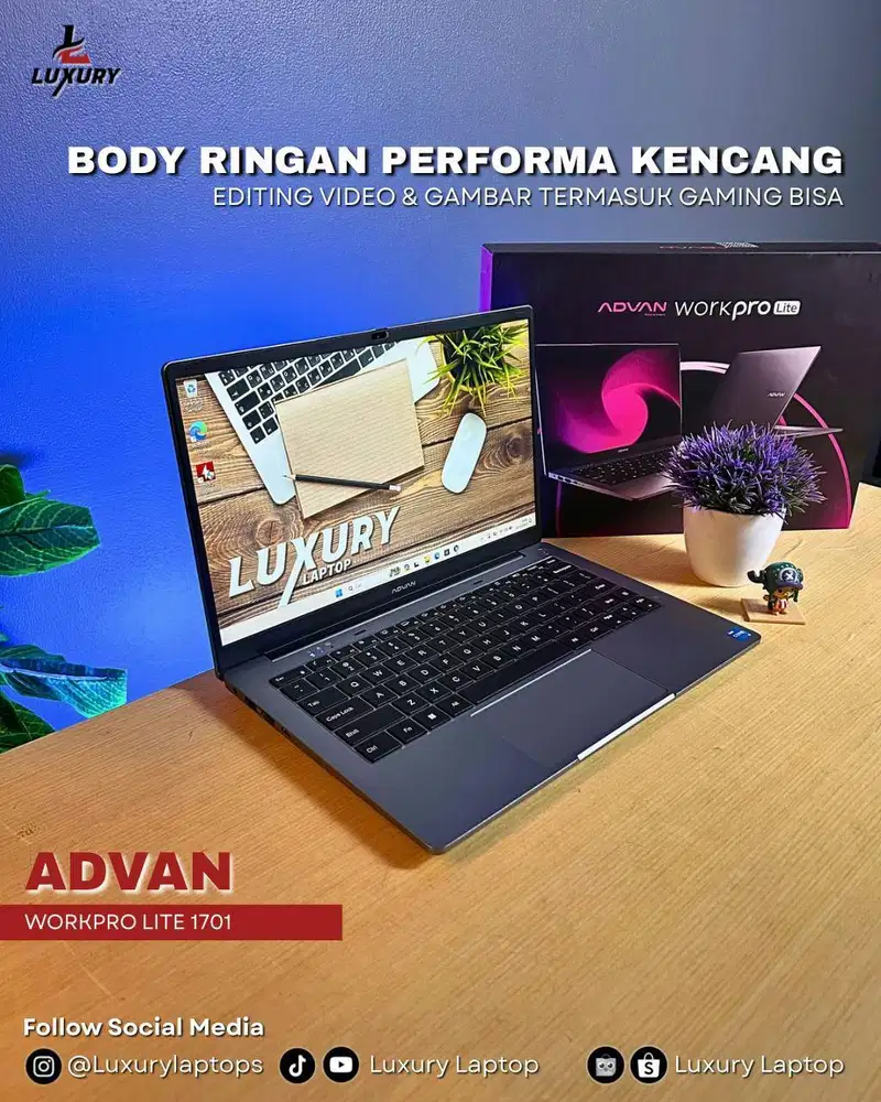 LAPTOP ADVAN WORKPRO LITE 1701 CORE I5 GEN 12 SSD RAM JUAL MURAH BU