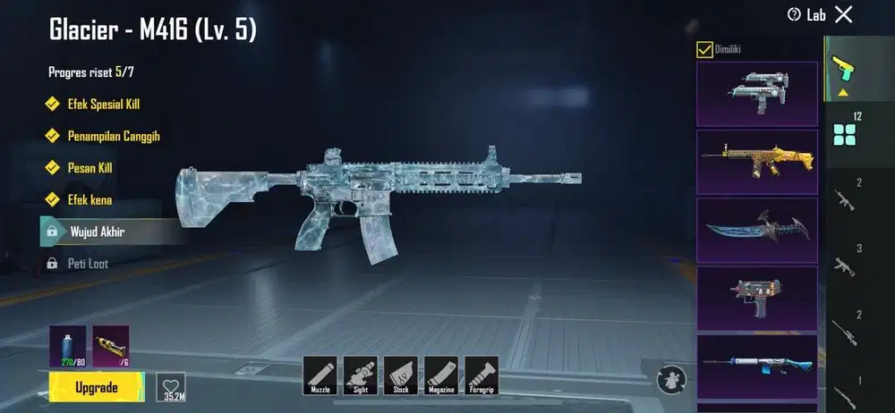 Jual Akun PUBGm M4 glacier level 5