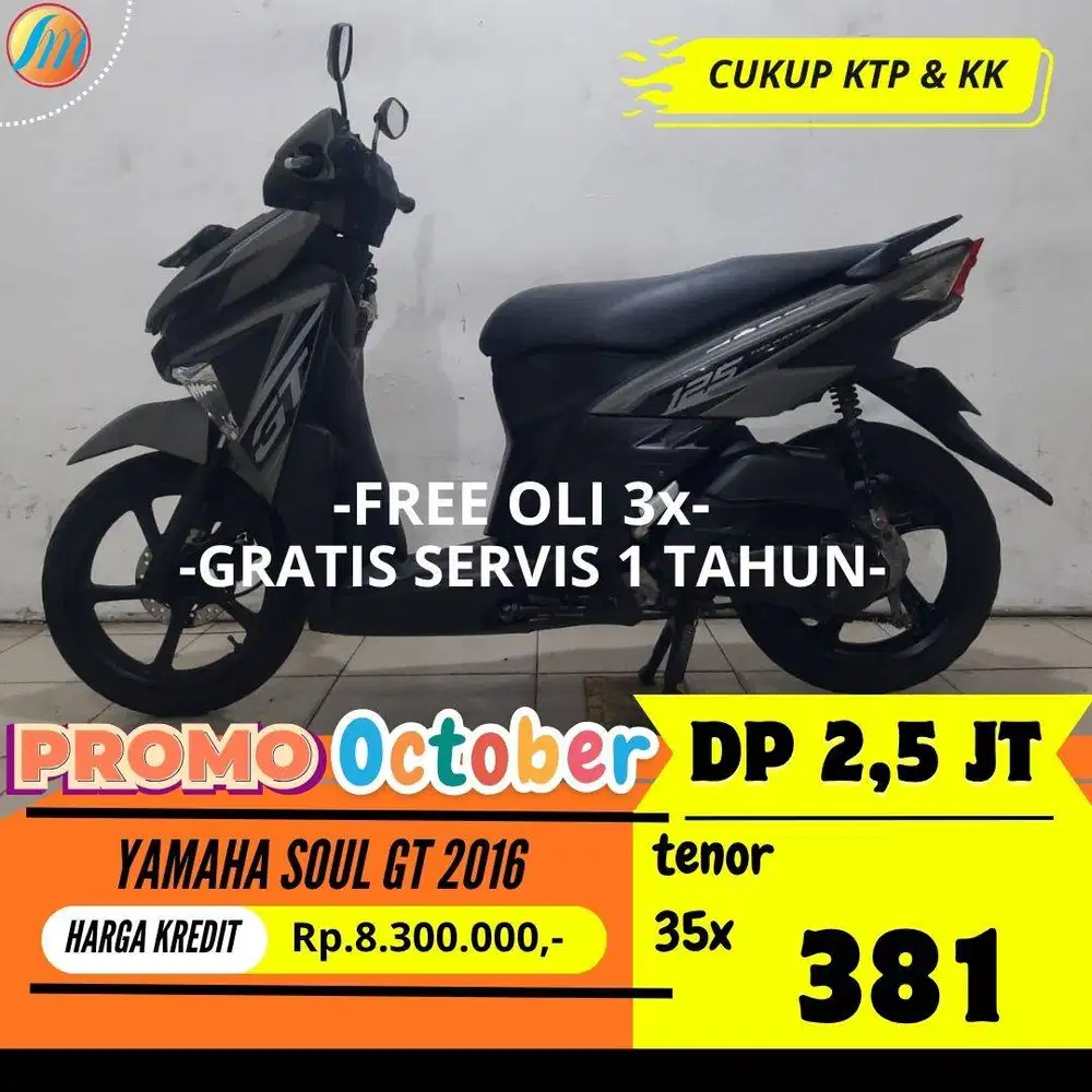 YAMAHA SOUL GT 2016 JUAL CEPAT CASH/LKREDIT BERGARANSI FREE SERVIS