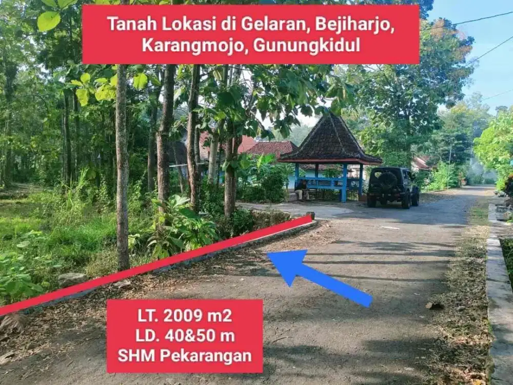 Jual tanah turun harga murah pekarangan di Kawasan Wisata Goa Pindul Bejiharjo Gunung Kidul