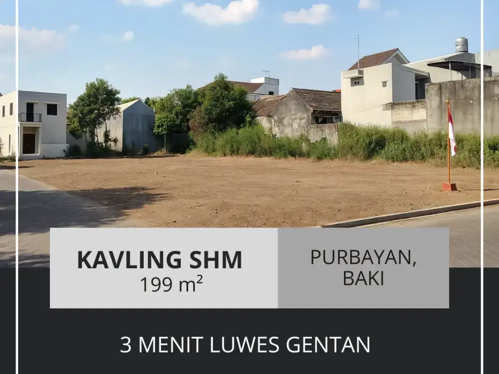 Tanah Purbayan, SHM 4 Jutaan/m, 4 Menit Jl Raya Gawok