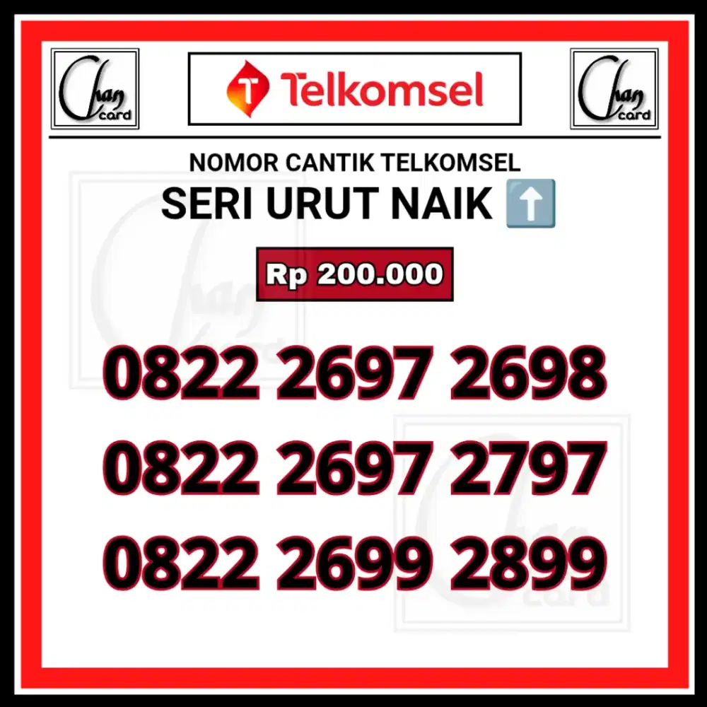 Nomor Cantik Telkomsel Seri Urut Naik Kartu Perdana Cantik Simpati