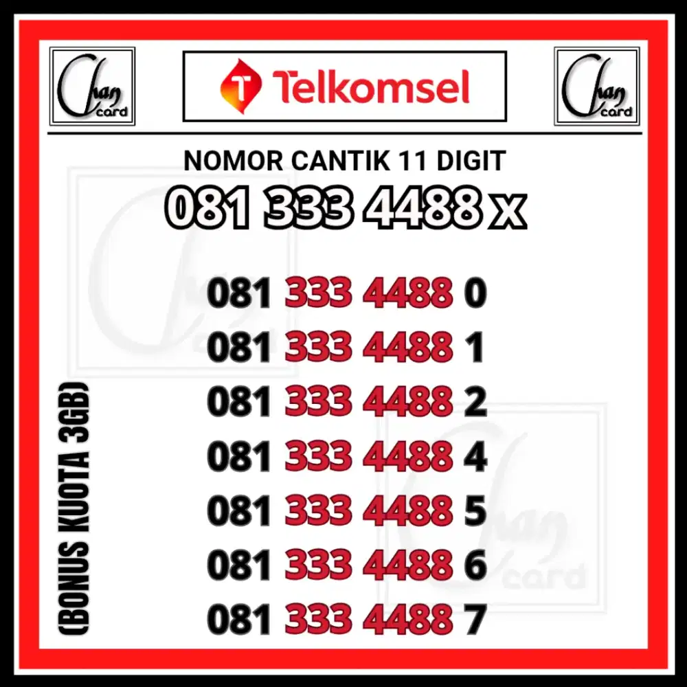 Kartu Perdana Simpati 11 Digit Nomor Cantik Telkomsel Murah Terbaik