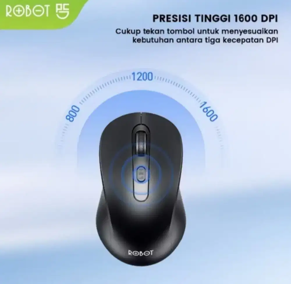 Mouse Robot M206 Wireless Hitam Ori