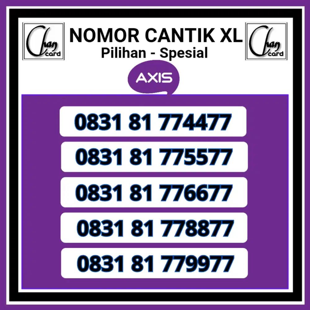 Nomor Cantik Axis Pilihan Kartu Perdana Axis XL Nocan Axis Termurah