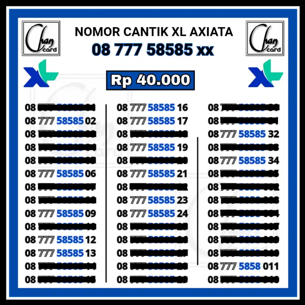Nomor Cantik XL Murah Kartu Perdana Cantik Axis XL Terbaik