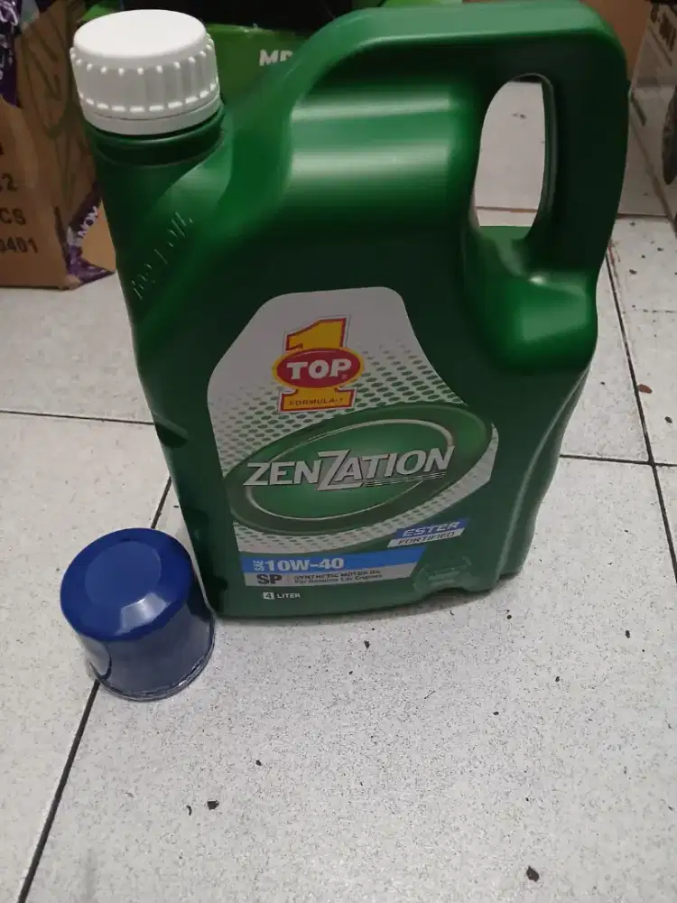 Ganti oli mobil 4 liter bensin merek top 1 10w-40 plus filter oli
