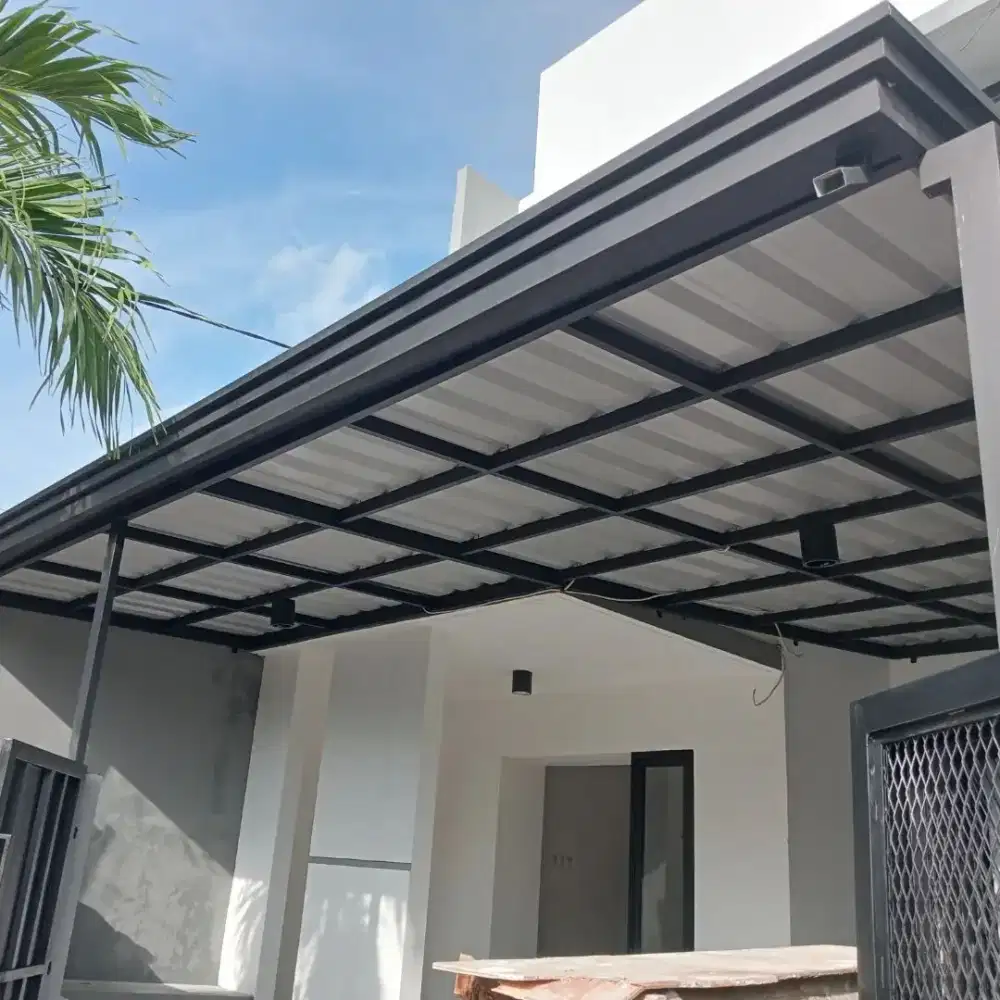 Kanopi alderon double layer kombinasi list profil talang air