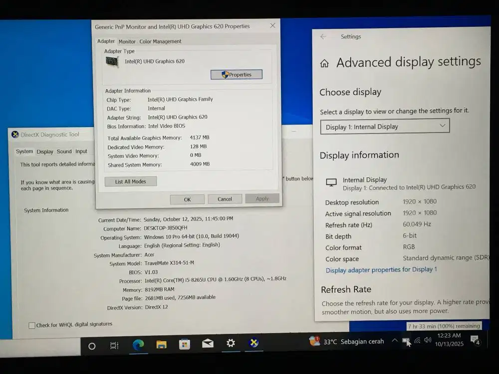 ACER TRAVELMATE X314-51-M RAM 8GB &  SSD. 256GB