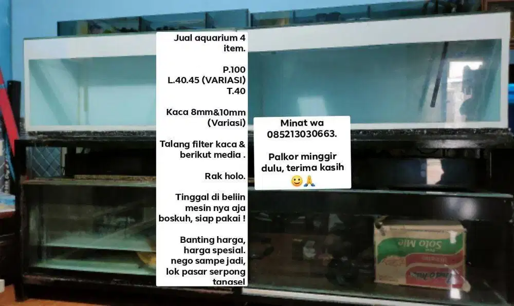 jual aquarium satu set