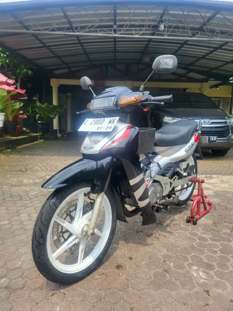 Suzuki Satria RU 120 Lumba 2004 Hitam Abu Abu Pajak Hidup Siap Pakai