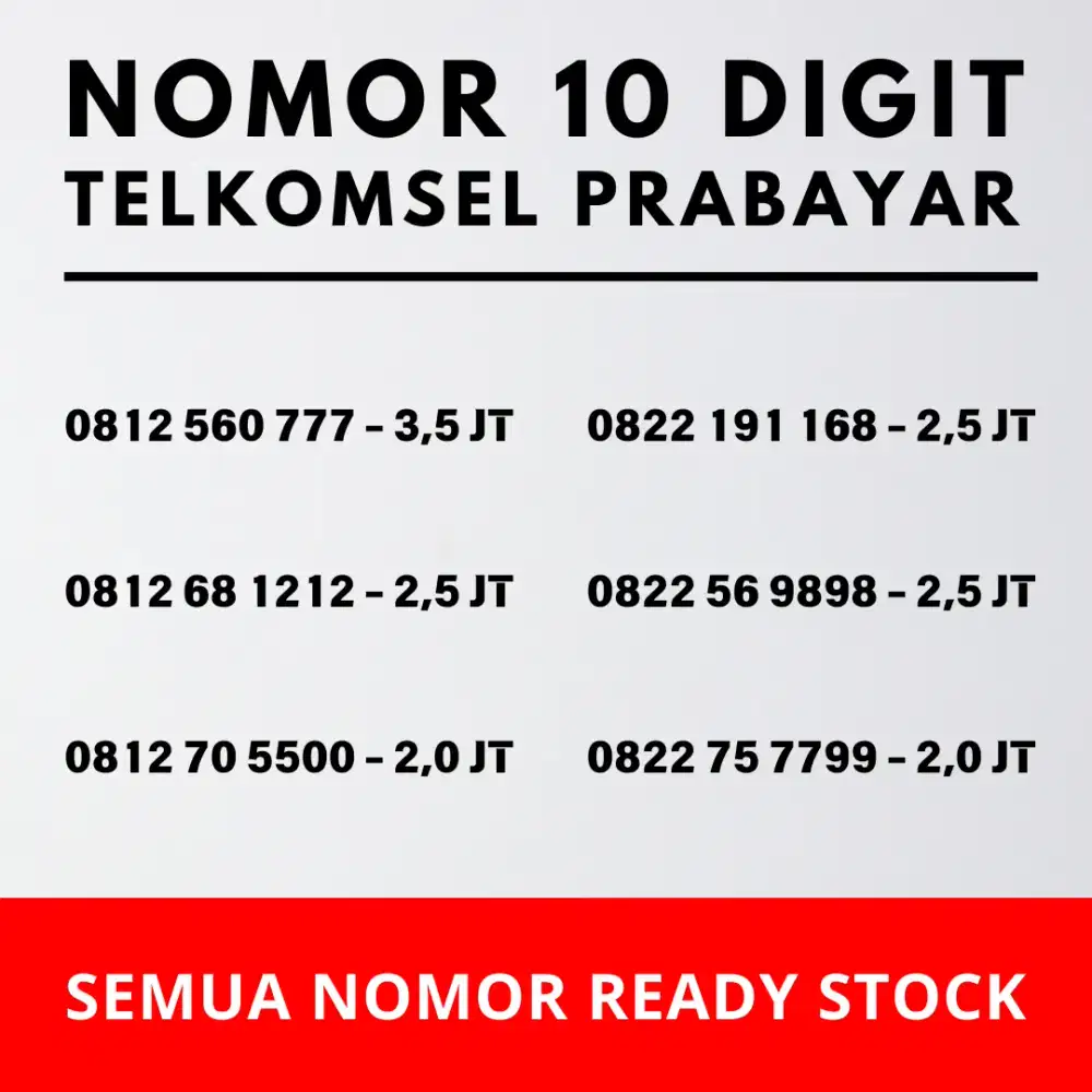 NOMOR CANTIK SIMPATI 10 DIGIT