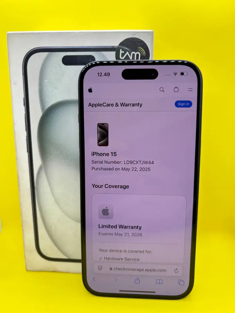 Iphone 15 Black 128 Ibox (on garansi mau 2026)
