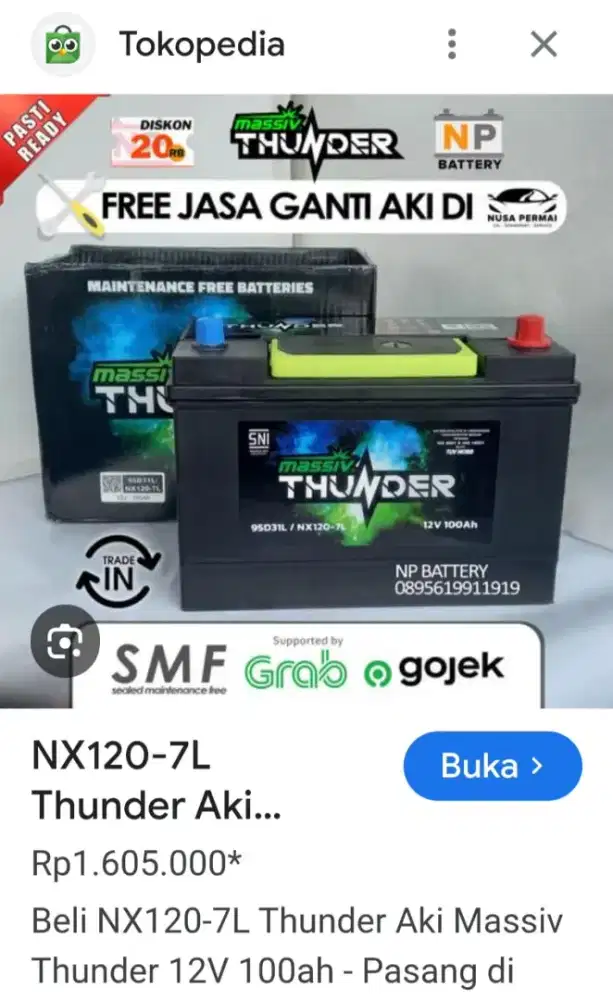 Jual aki kering 100 ah..masih segel ada 4 bh