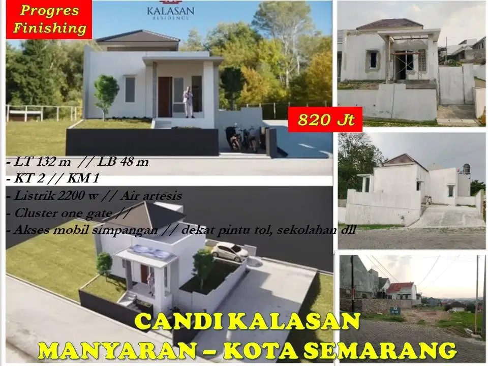 Rumah Baru Cluster Candi Kalasan Manyaran Semarang dekat RS Karyadi
