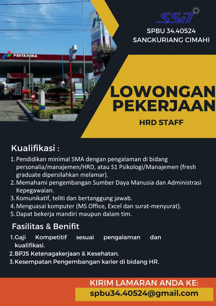 LOKER HRD STAFF, SITE PROJECT PLAN STAFF,OB, CS, SATPAM, OPERATOR